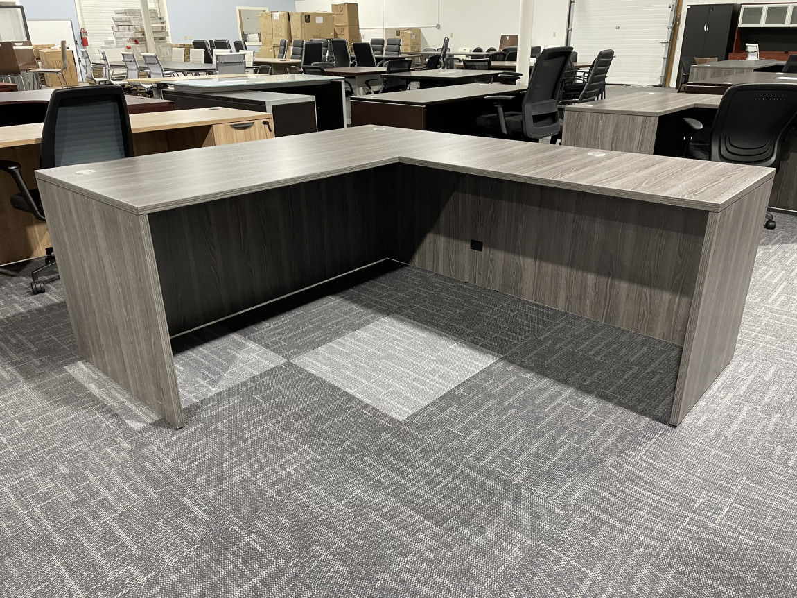 Gray L Shaped Desk Shell