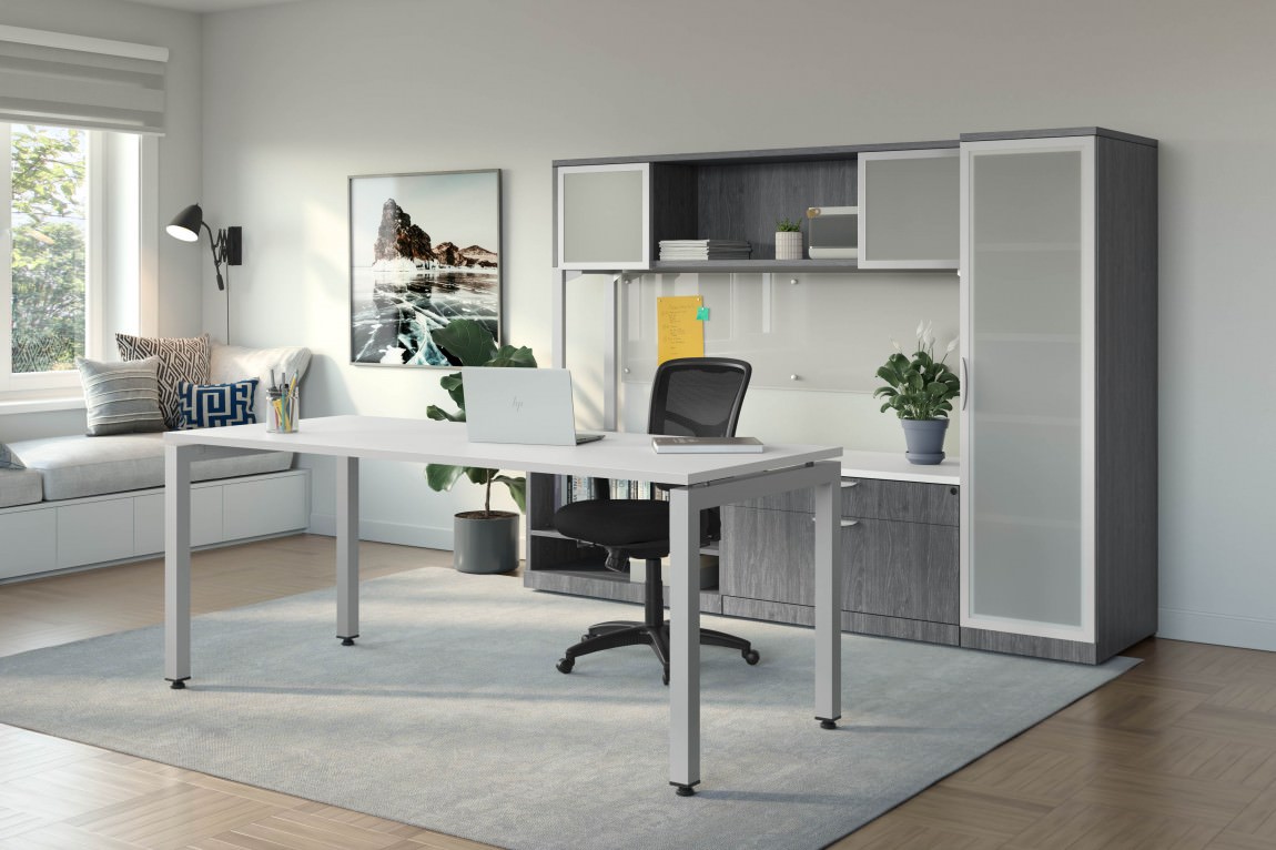 30x60 Gray Desk Double Pedestal by CavilUSA