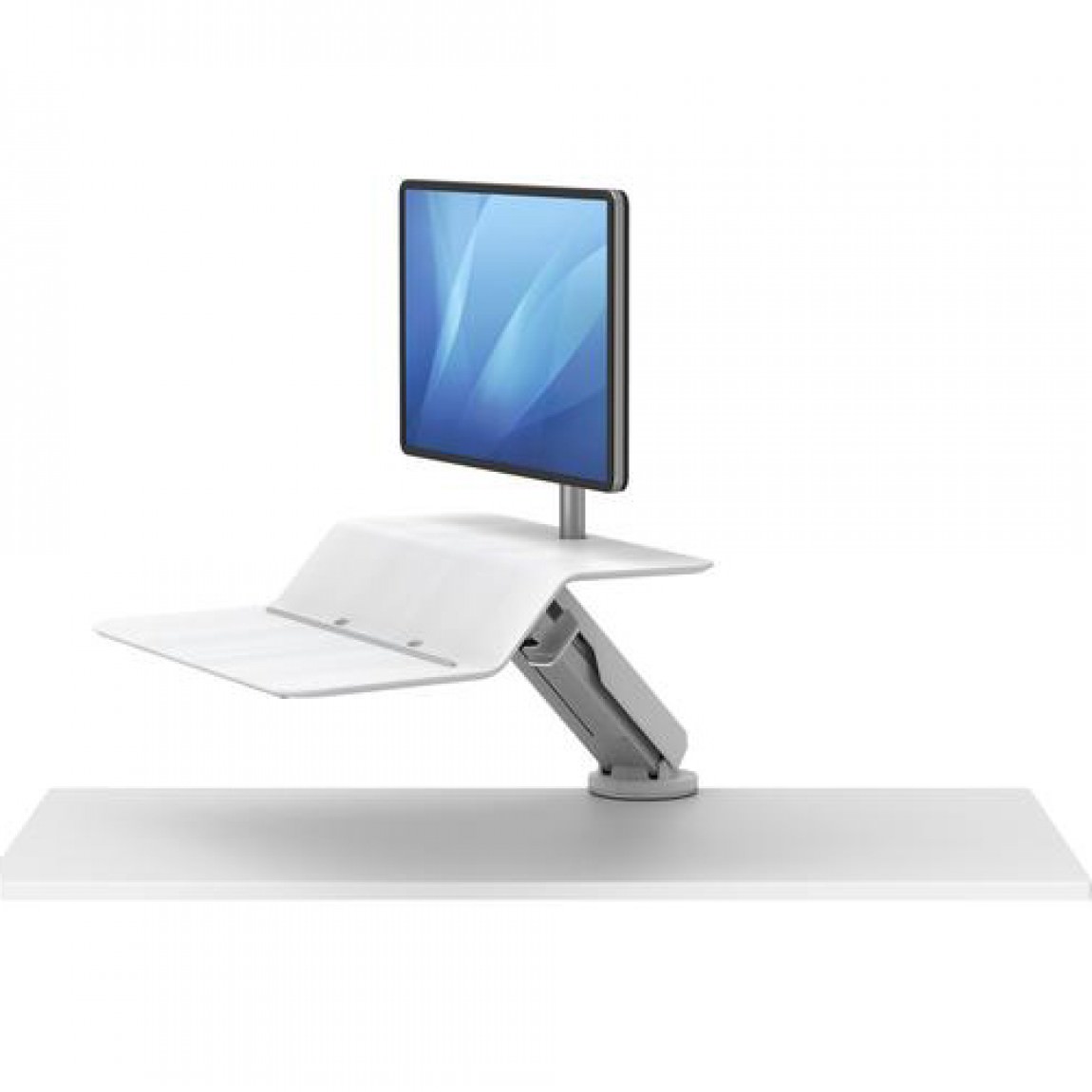 Single Monitor Mount Height Adjustable Platform - Desk Clamp