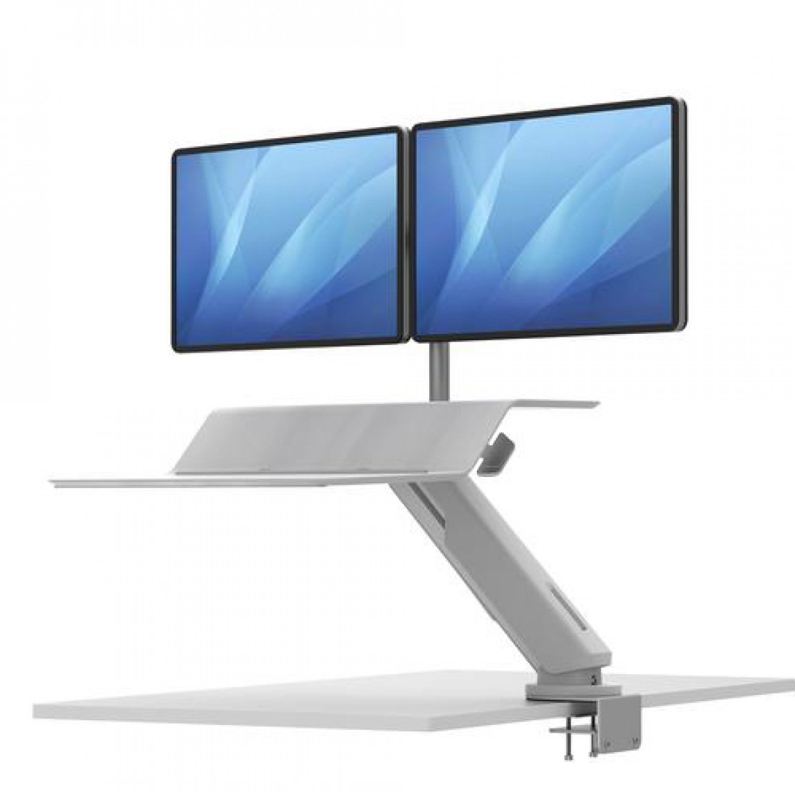 Dual Monitor Mount Height Adjustable Platform Desk Clamp