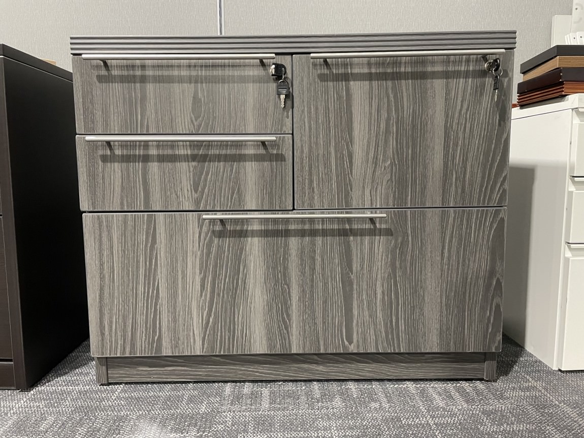 Gray Combo Pedestal Storage Drawers