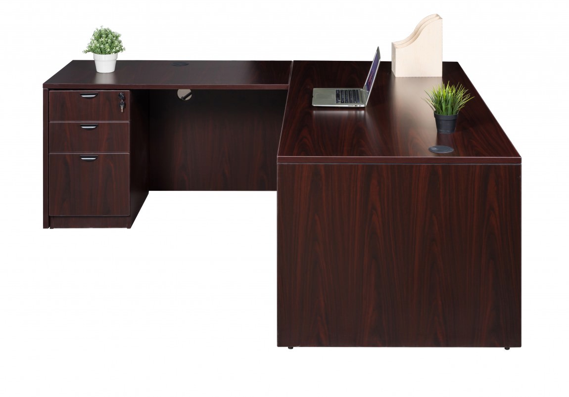 L shaped Desk With Drawers