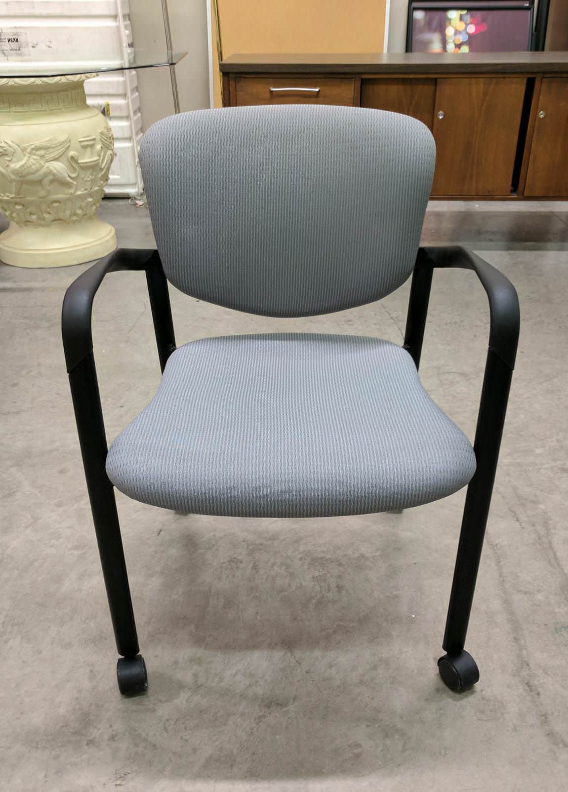 Haworth Light Gray Rolling Guest Chair