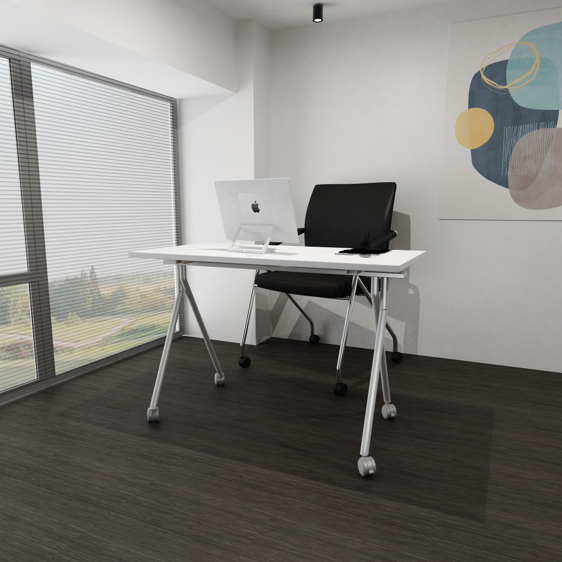 White Fliptop Nesting Training Table Commerce Laminate by Boss Office