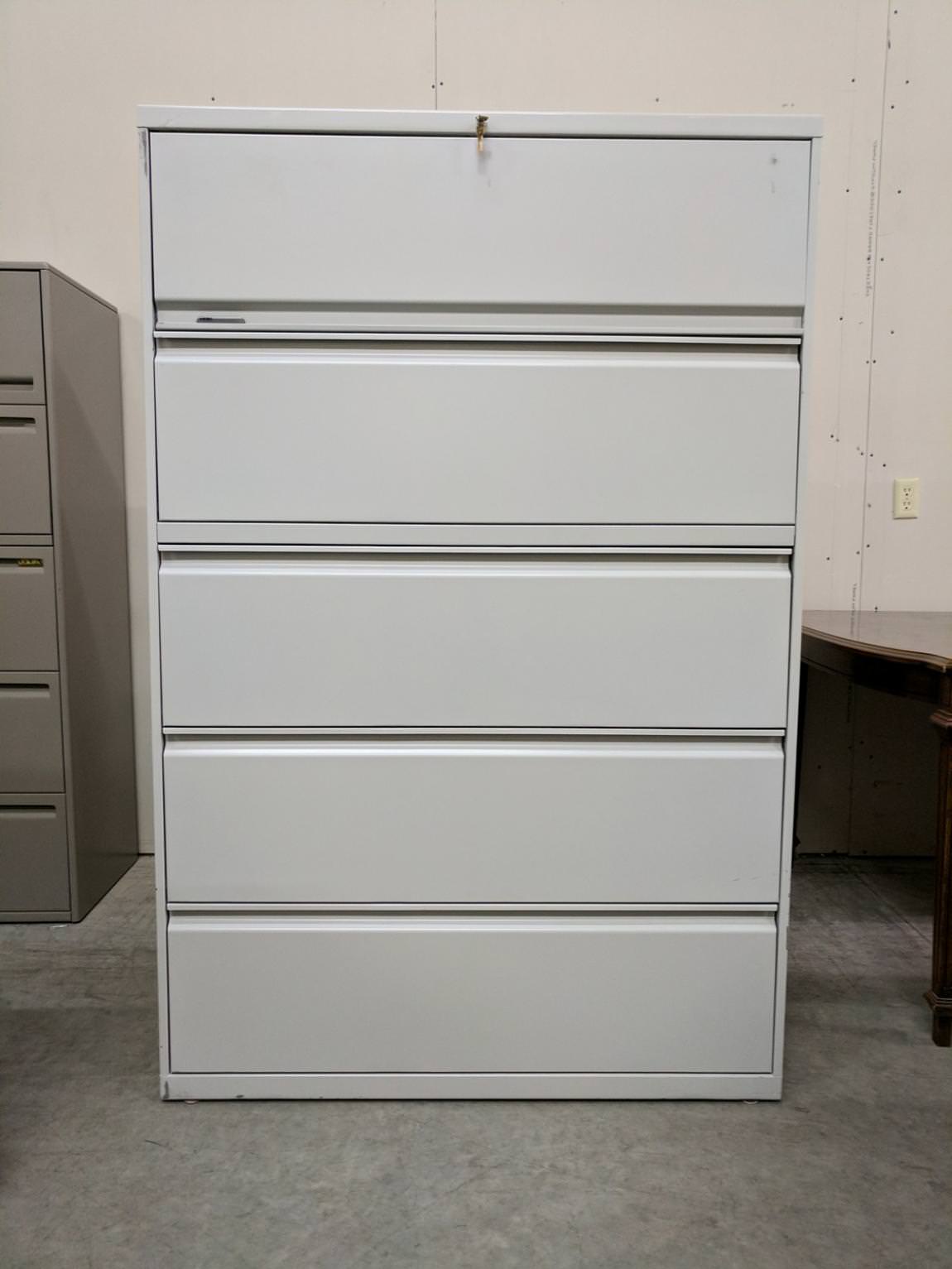 Hon 5 Drawer Putty Lateral File Cabinet – 42 Inch Wide