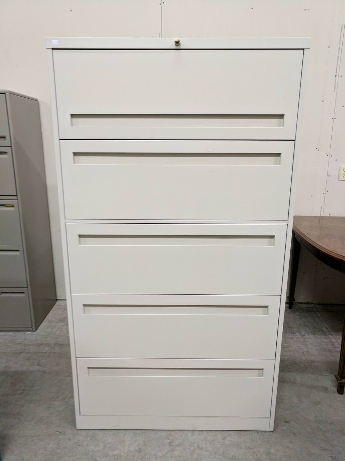 5 Drawer Putty Lateral File Cabinet – 36 Inch Wide