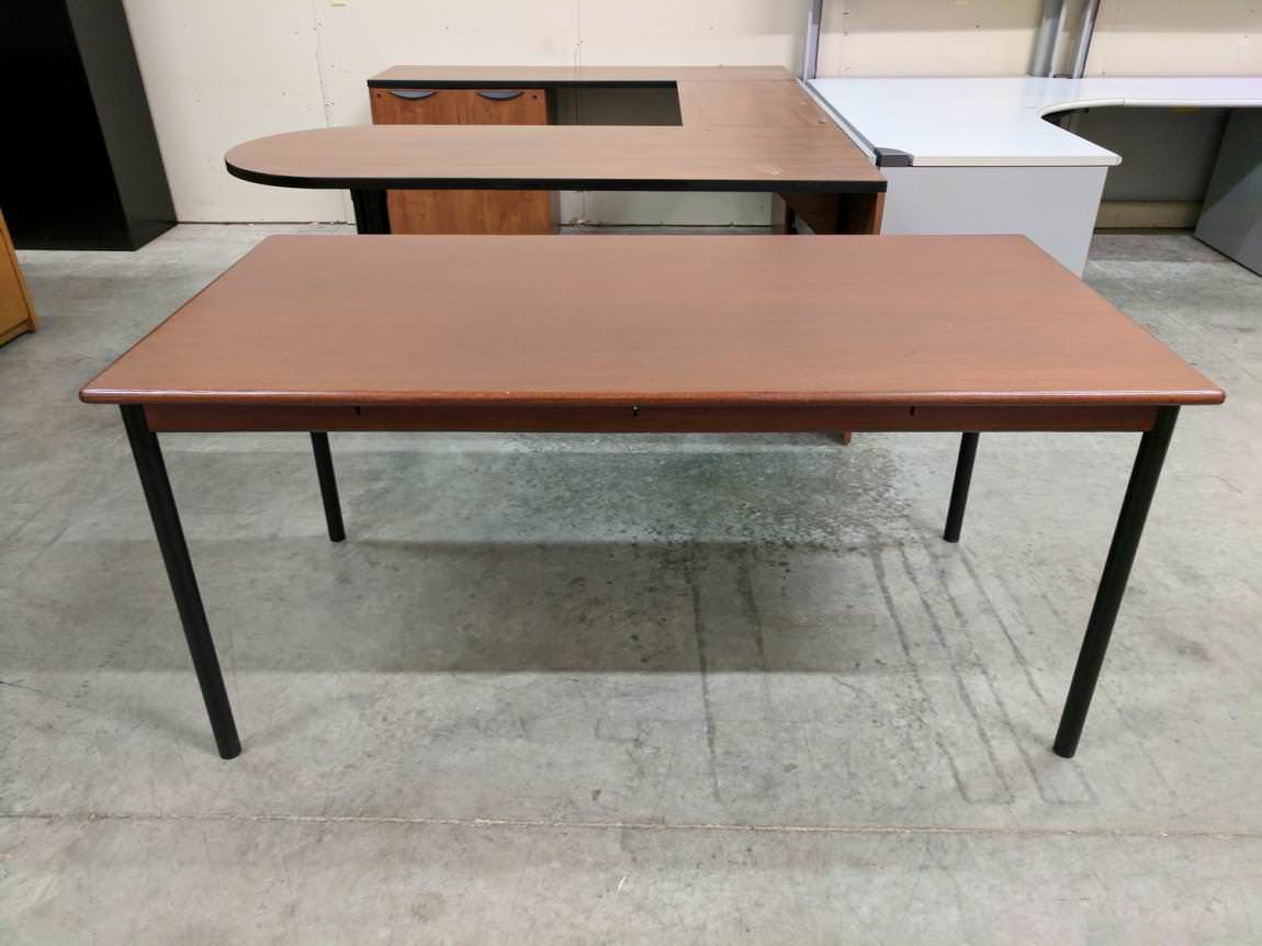 Solid Wood Cherry Table with Metal Legs - 64x32