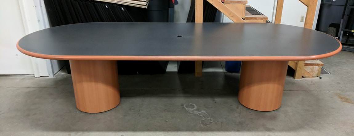 10 FT Racetrack Conference Table with Black Speckled Top