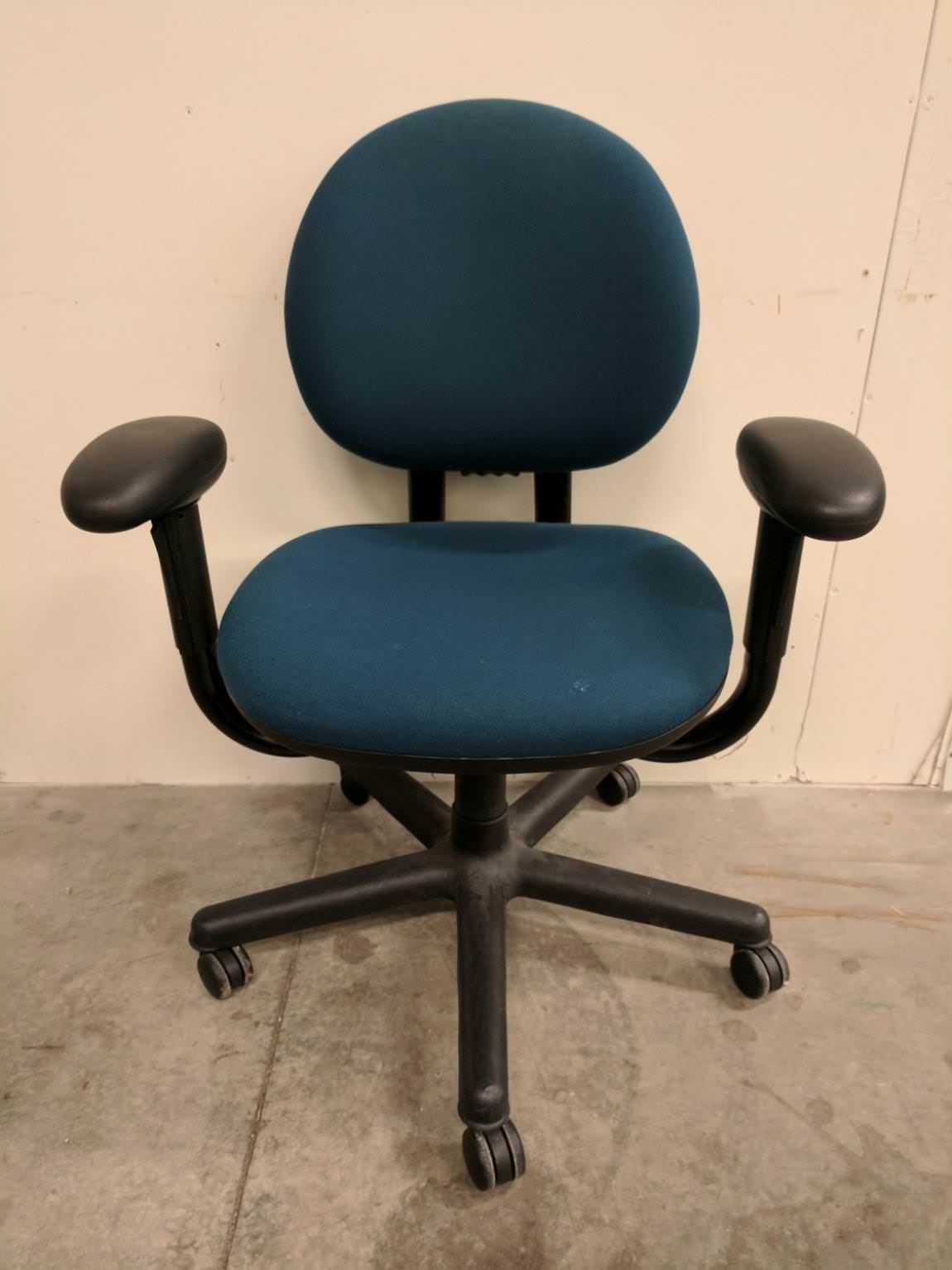 Steelcase Blue Low-Back Rolling Office Chair