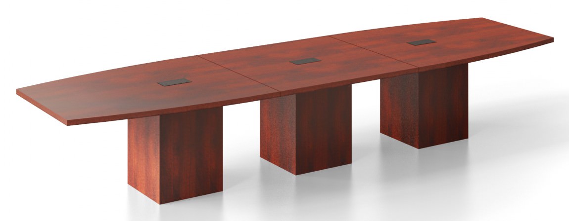 Boat Shaped Conference Table with Cube Base