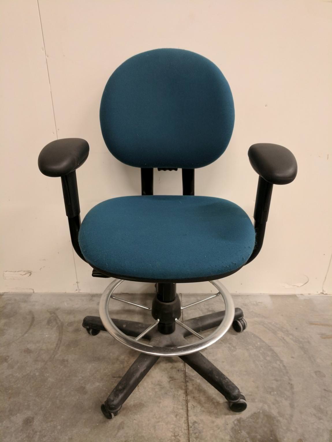 Teal Steelcase Low-Back Rolling Stool Task Chair by Steelcase