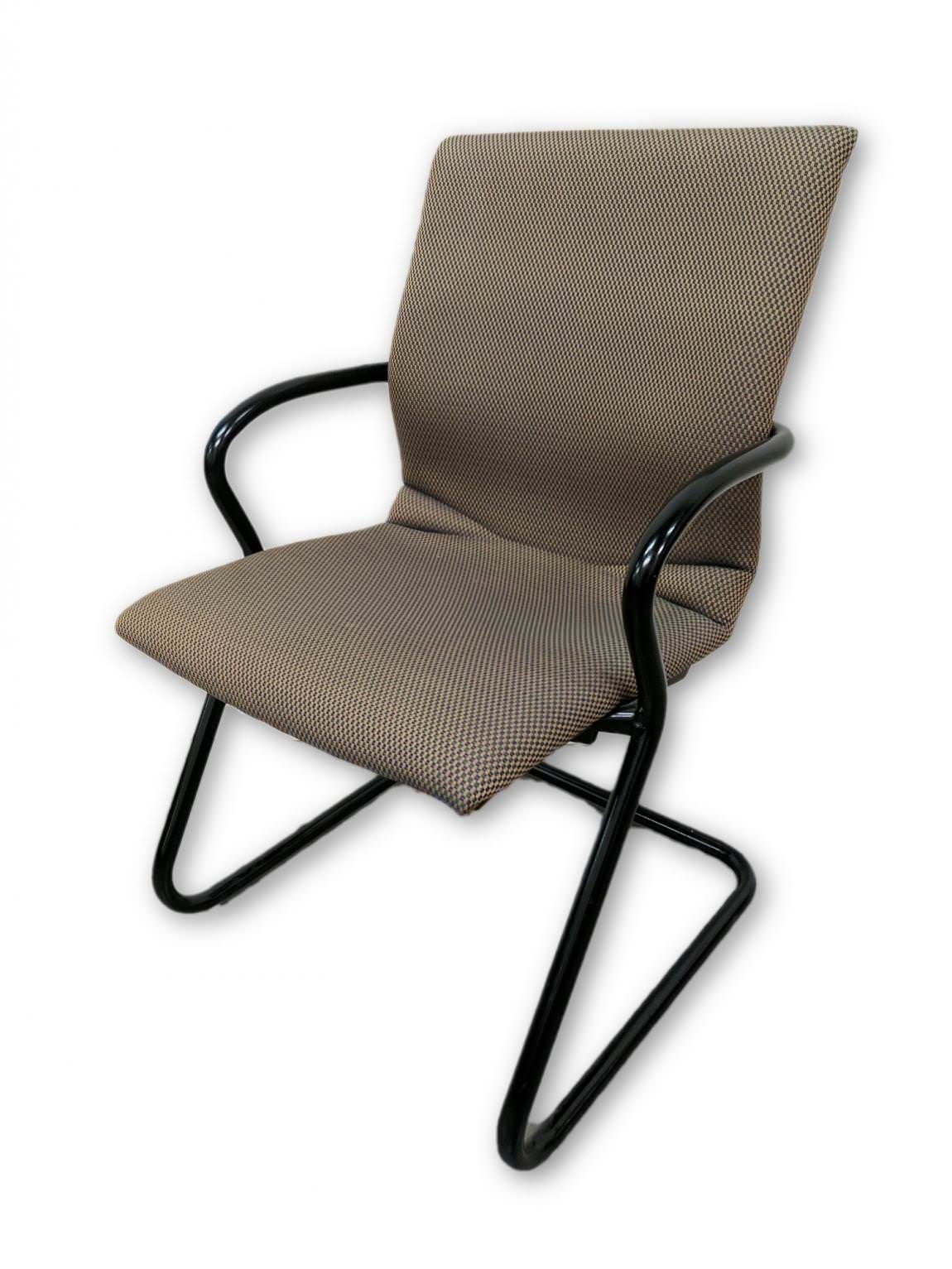 Brown Steelcase Guest Chair with Black Metal Frame