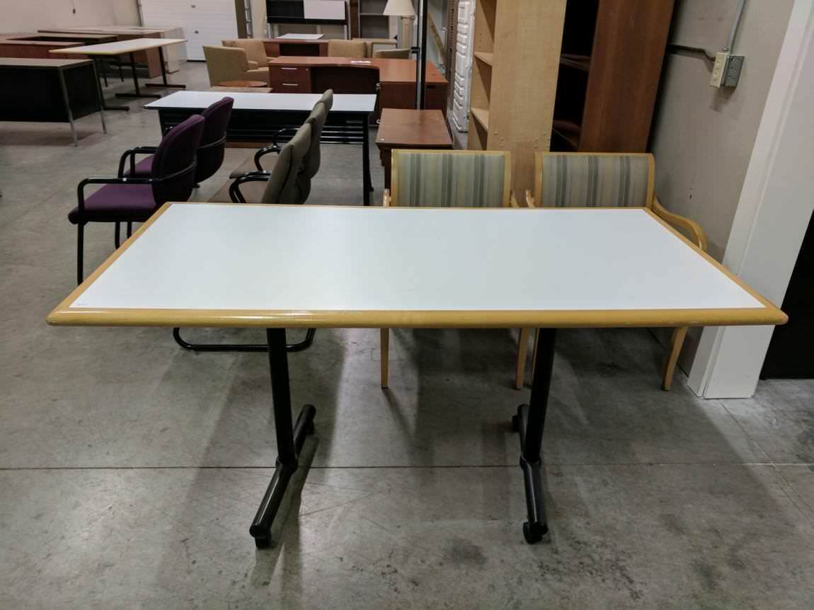 White Laminate Rolling Table– 60x30