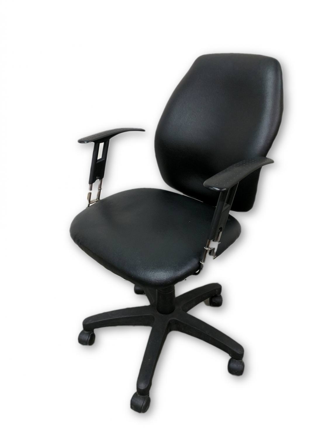 Black Vinyl Rolling Office Chair
