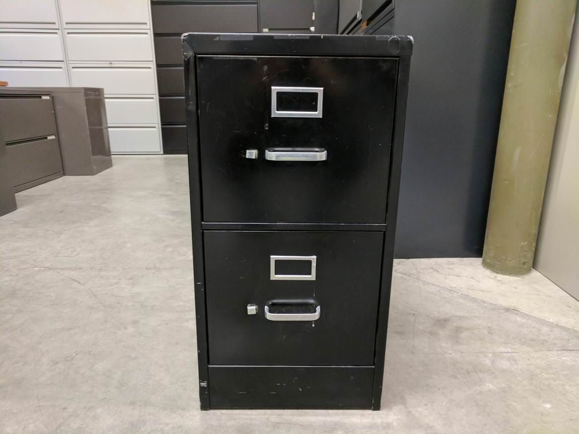Black 2 Drawer Vertical File Cabinet