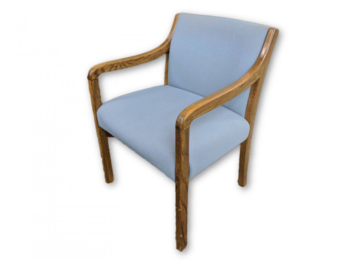 Light Blue Guest Chairs with Oak Frame
