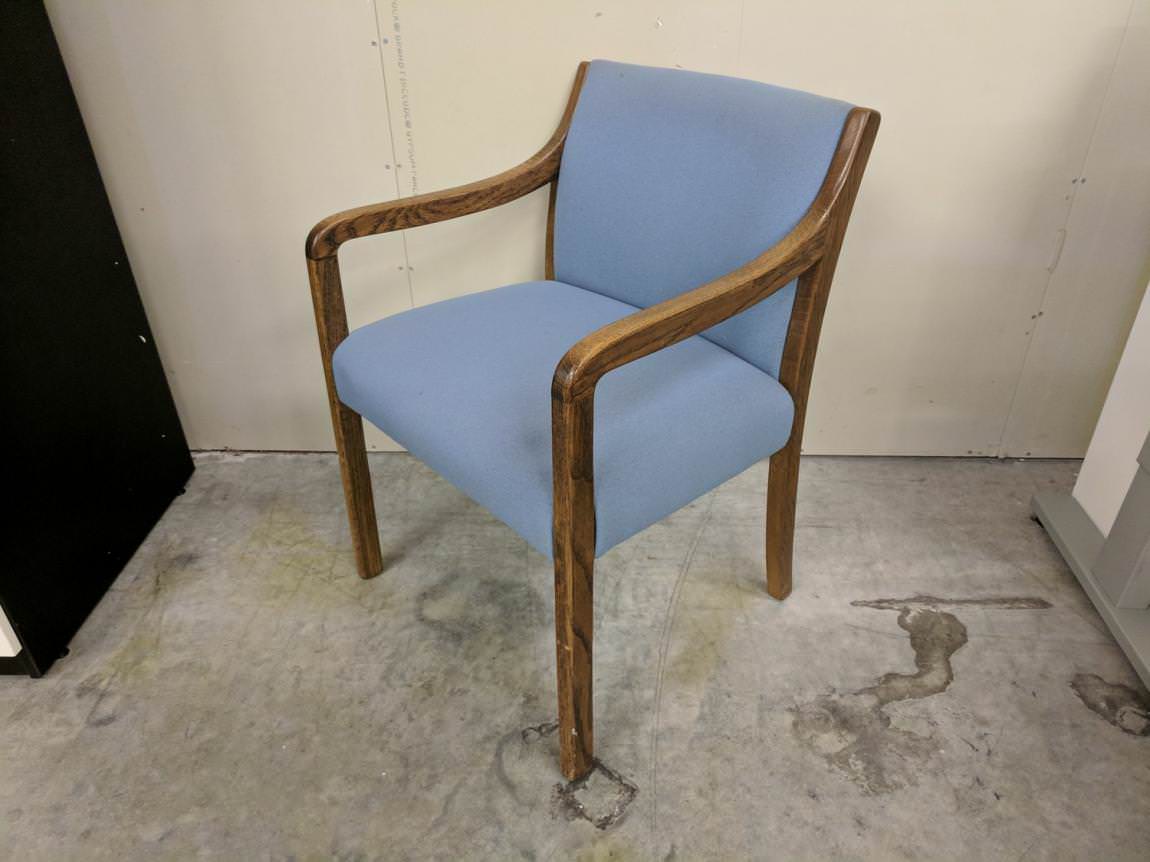 Light Blue Guest Chairs with Oak Frame
