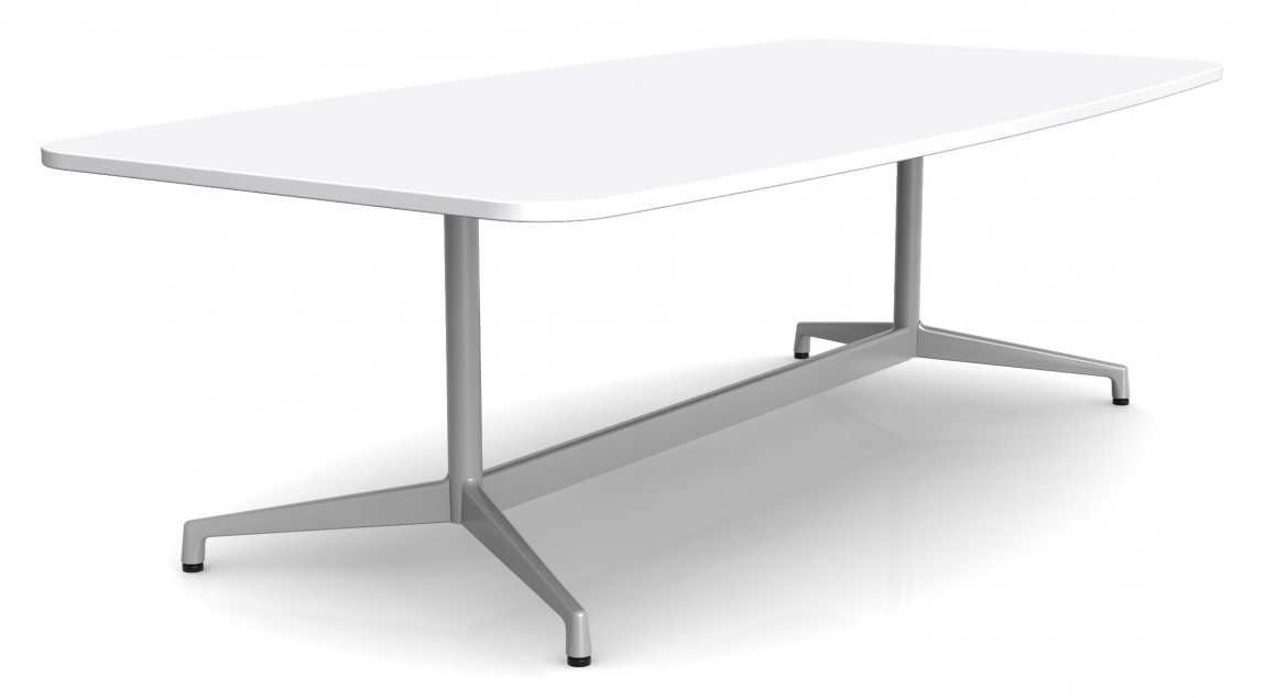 Boat Shaped Conference Table with Steel Base