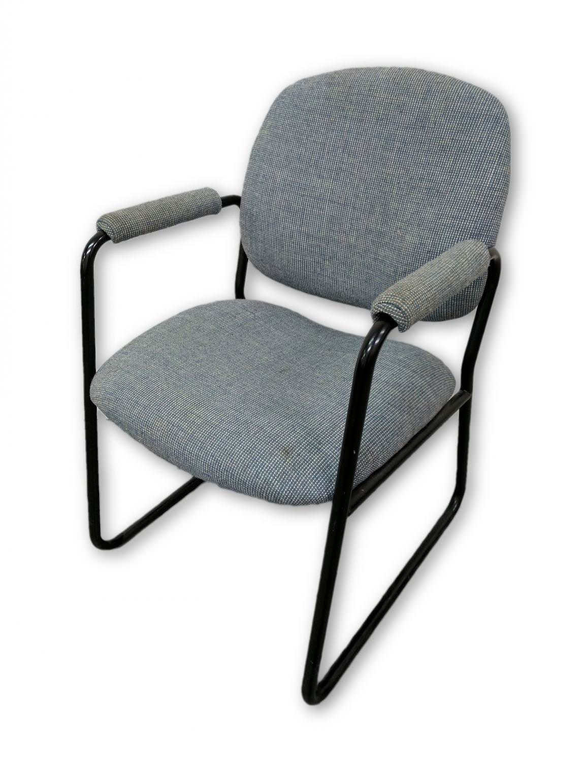 Light Blue Guest Chairs with Black Steel Frame