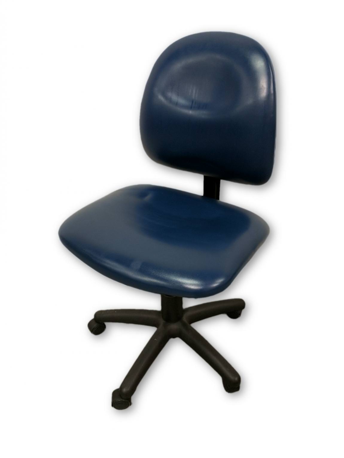 Blue Vinyl Rolling Office Chairs