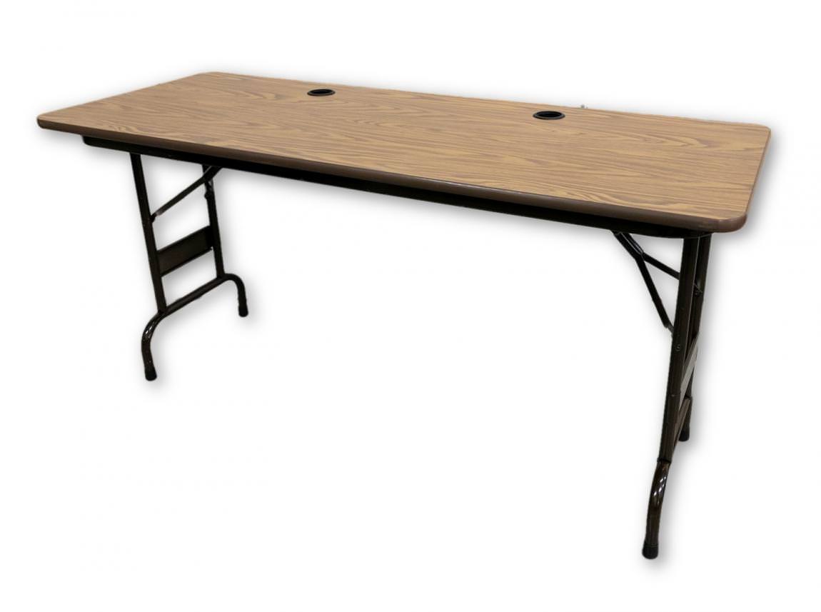 Oak Laminate Folding Table – 59x23.25