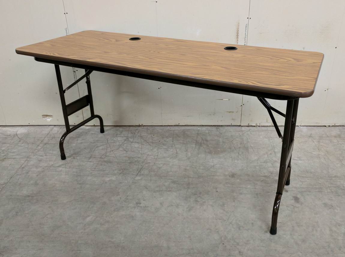 Oak Laminate Folding Table – 59x23.25