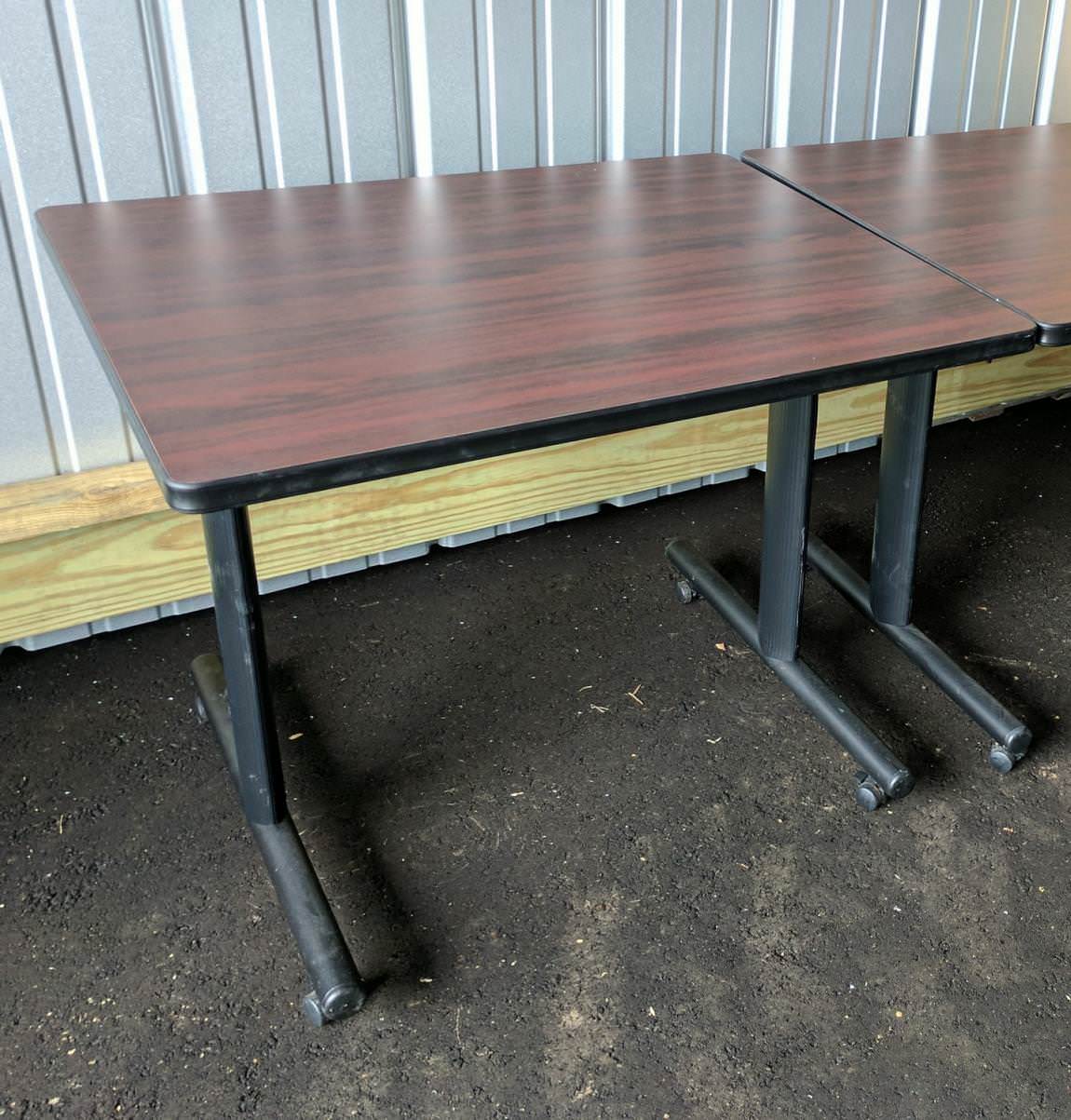Mahogany Laminate Rolling Training Tables – 36x30