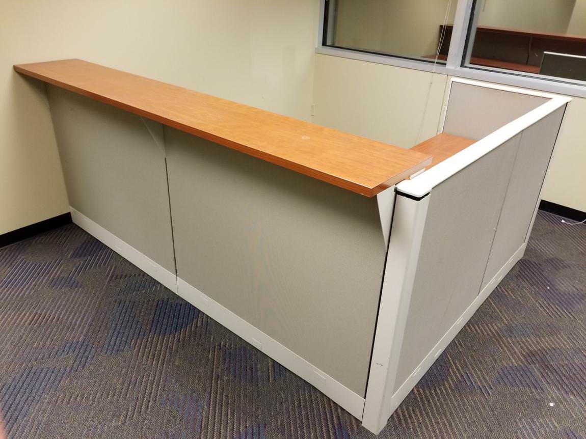 L-Shape Reception Desk with Drawers