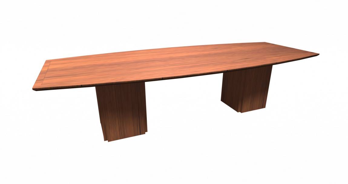 Contemporary Boat Shape Conference Table -  Square Base
