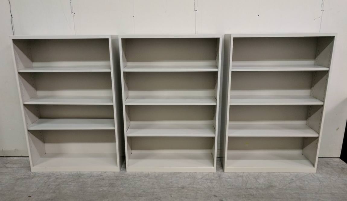 Putty Metal Bookshelf – 36 Inch Wide