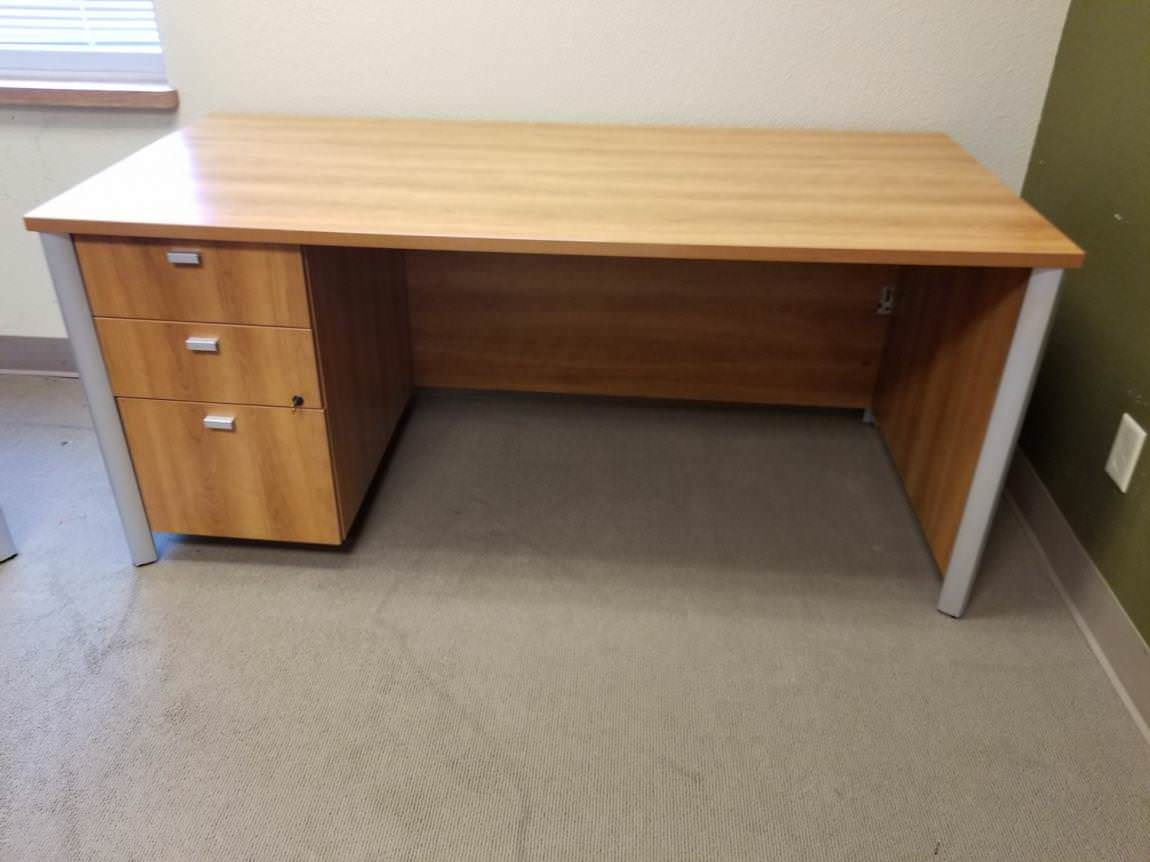 Lacasse Oak Laminate Desk with Drawers