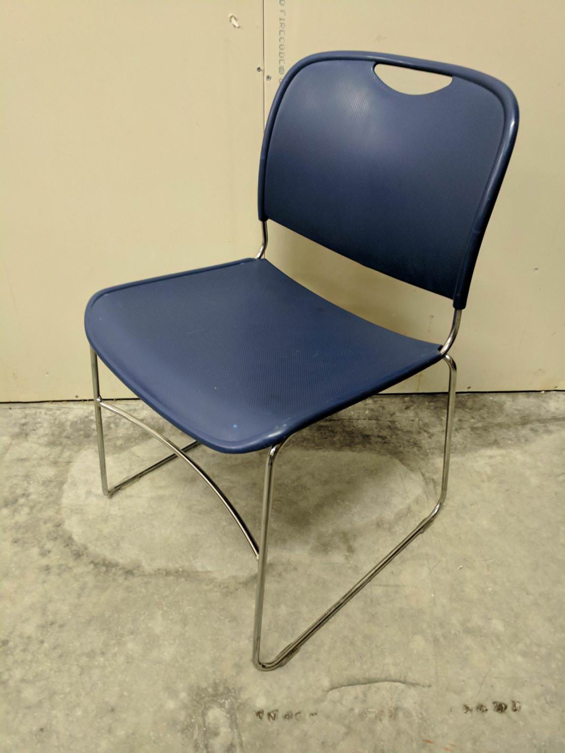 Blue Plastic Stacking Chairs