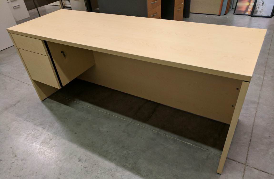 Maple Maple Laminate Desk with Drawers