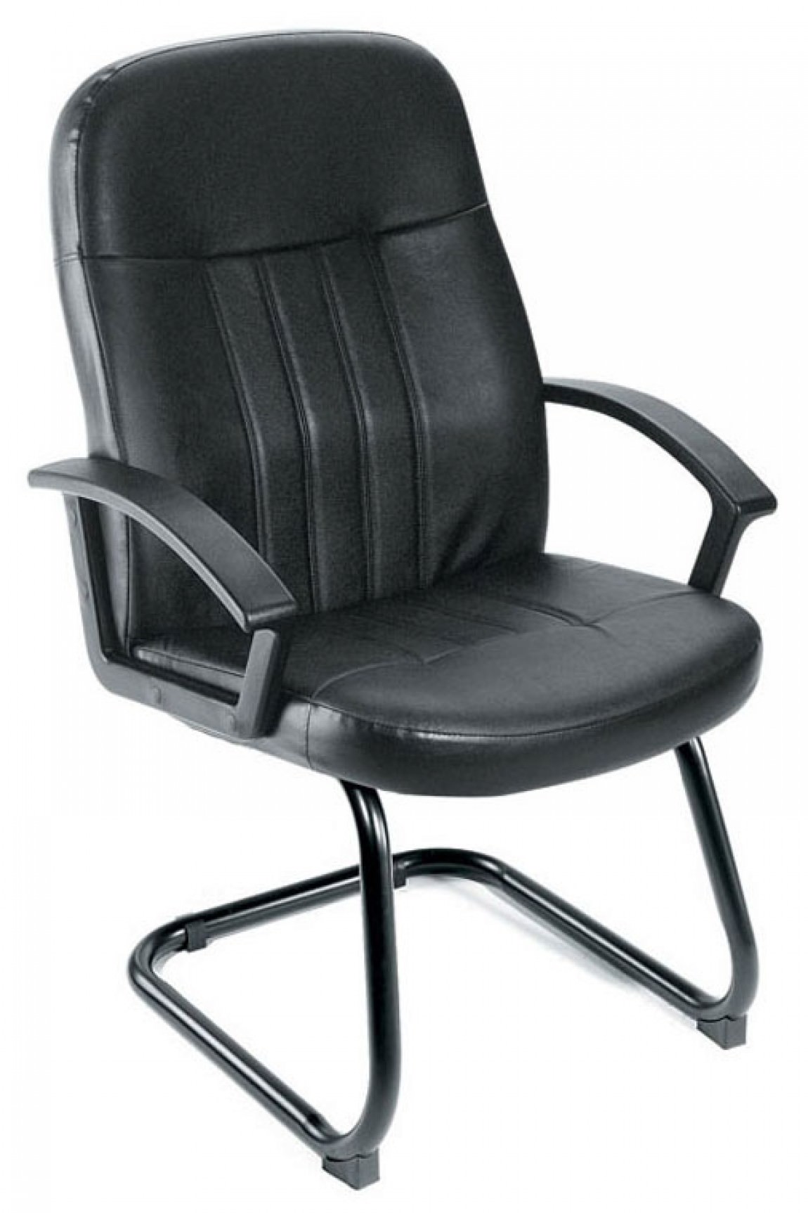 Black Leather Modern Guest Chair