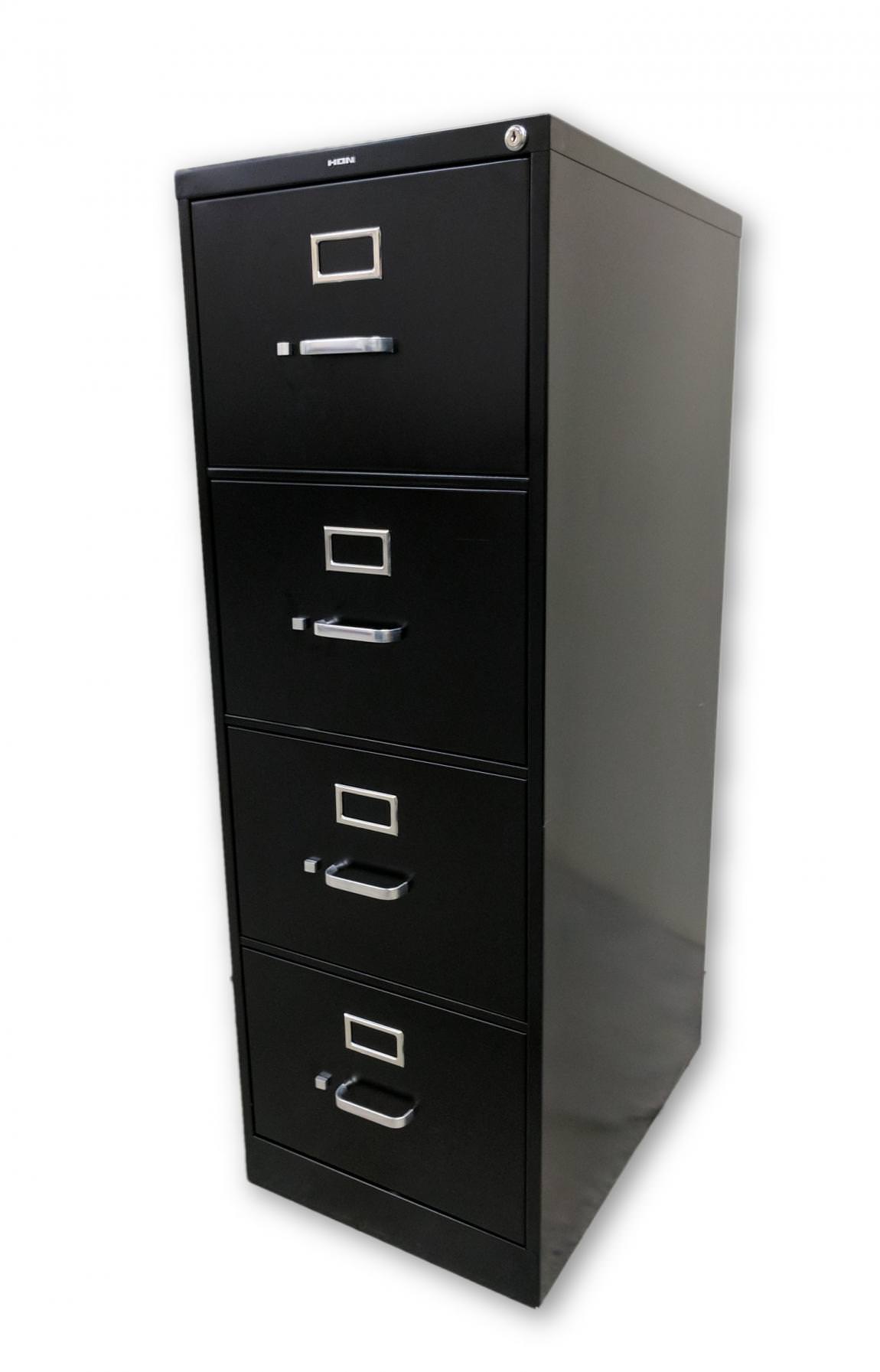 Black Hon 4 Drawer Vertical Legal Filing Cabinets