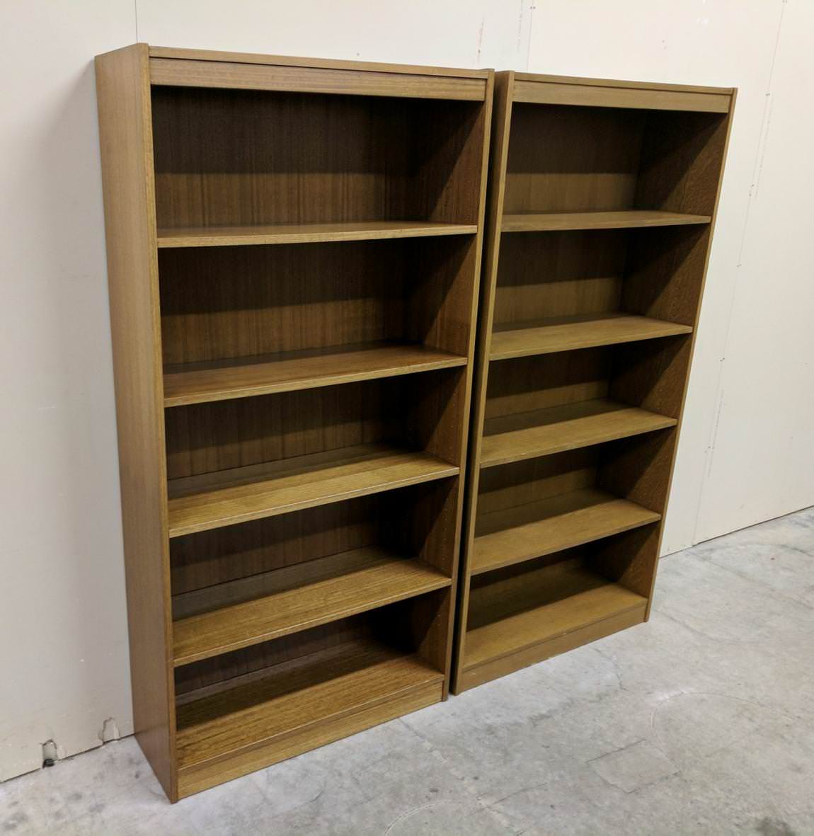 Wood Bookshelf with Oak Finish – 36 Inch Wide