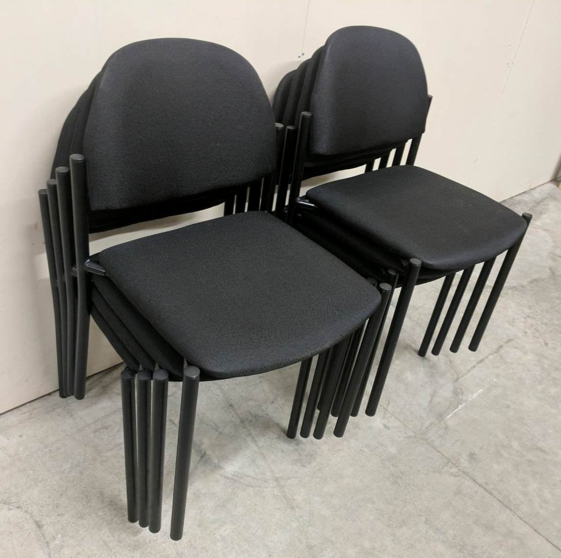 Global Comet Black Stacking Guest Chairs
