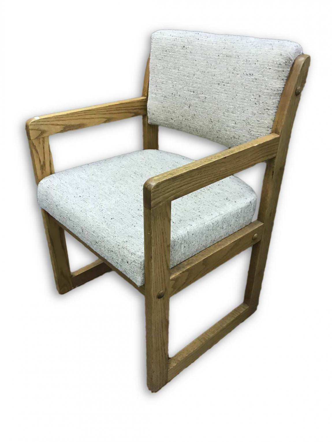 Tweed Guest Chair with Wood Arms