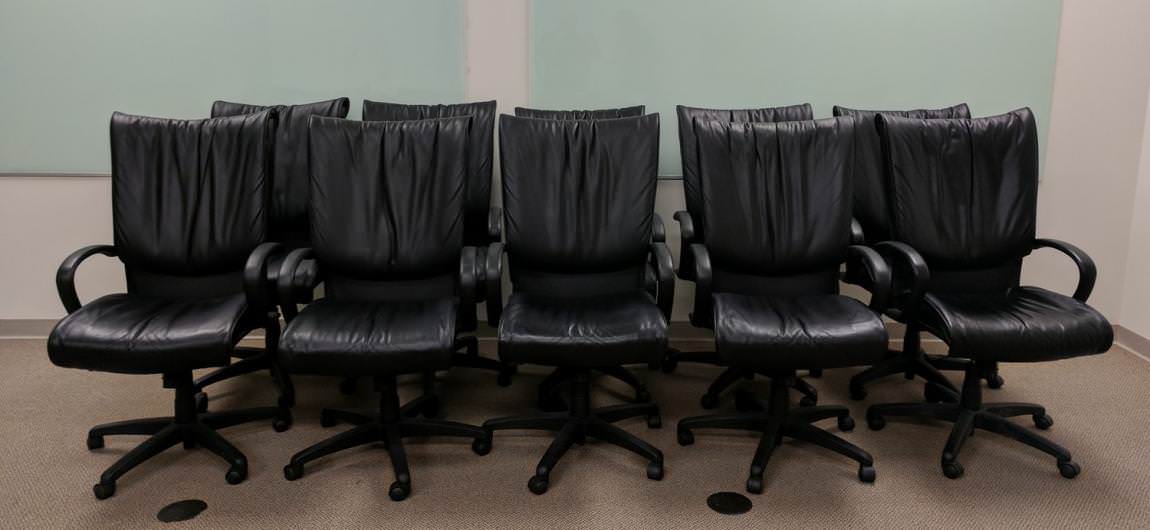SitOnIt Black Vinyl Rolling Office Chairs