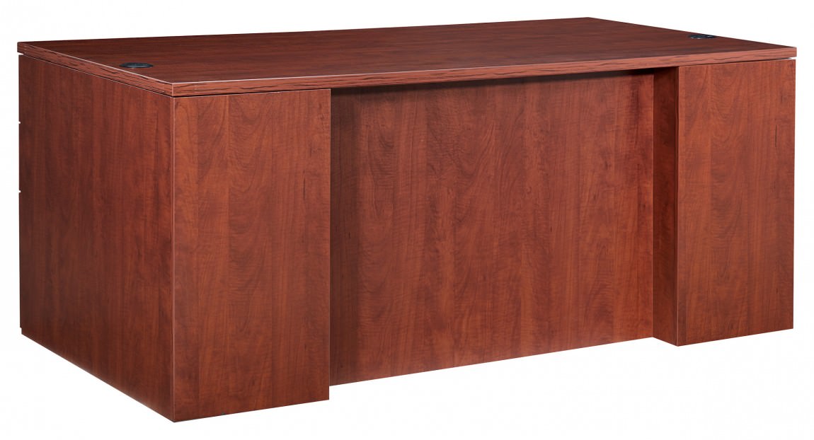 Double Pedestal Desk with Stepped Modesty Panel
