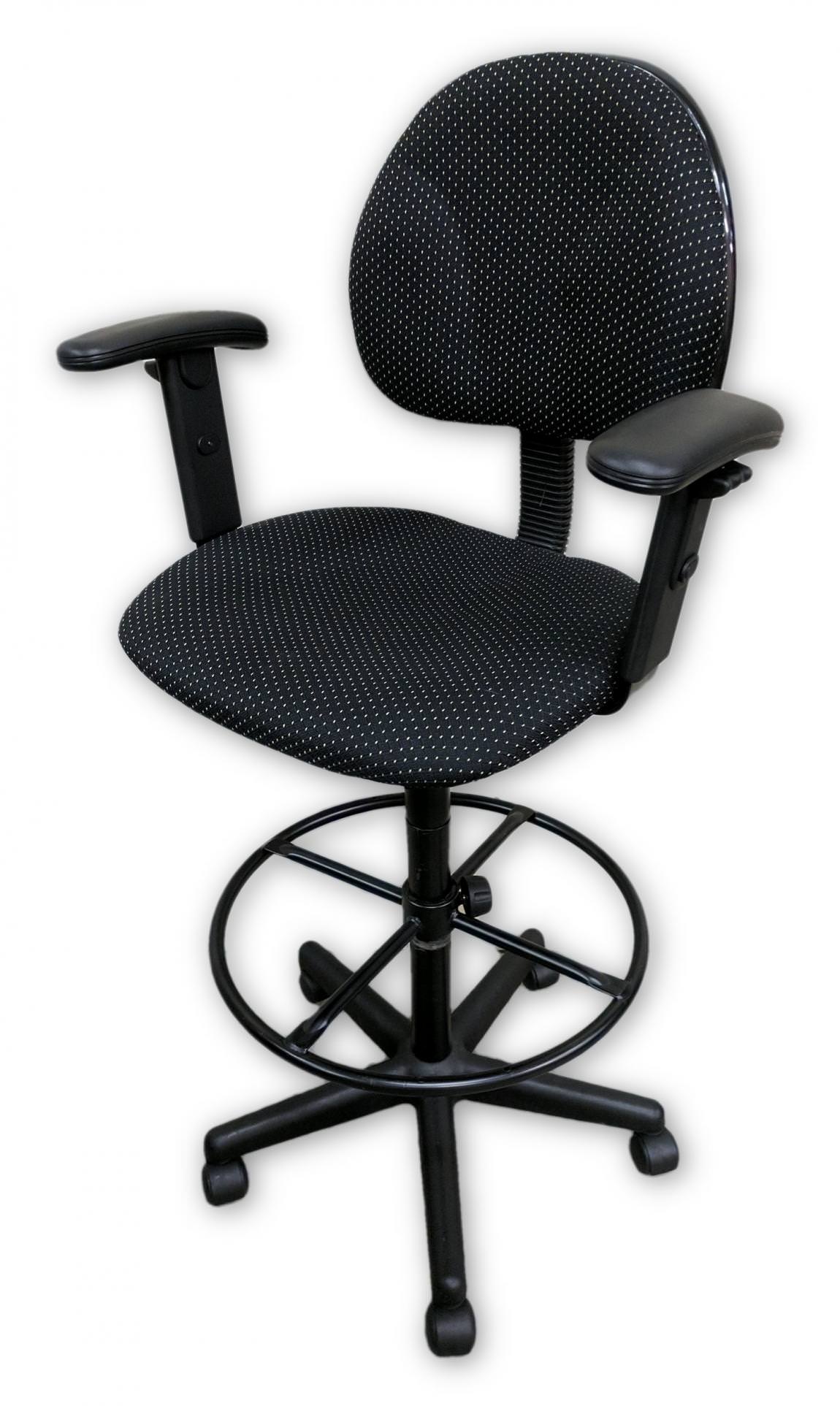 Black Low-Back Rolling Office Stool Chair
