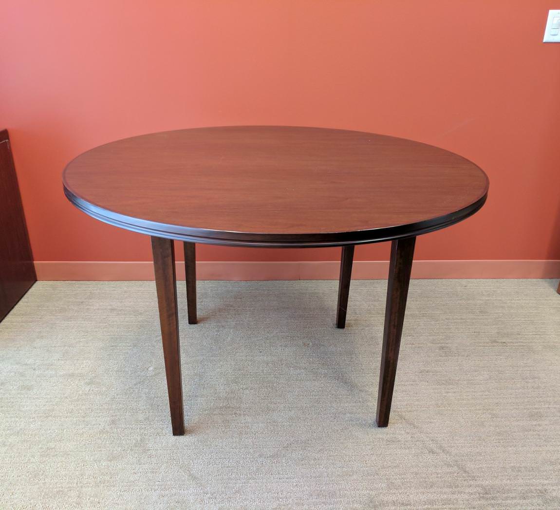 Round Solid Wood Walnut Table – 48 Inch Wide