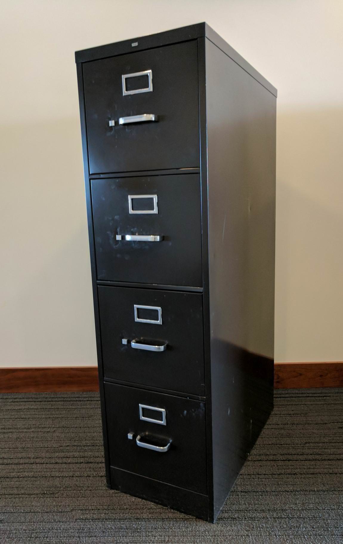 Black Hon 4 drawer Vertical File Cabinet