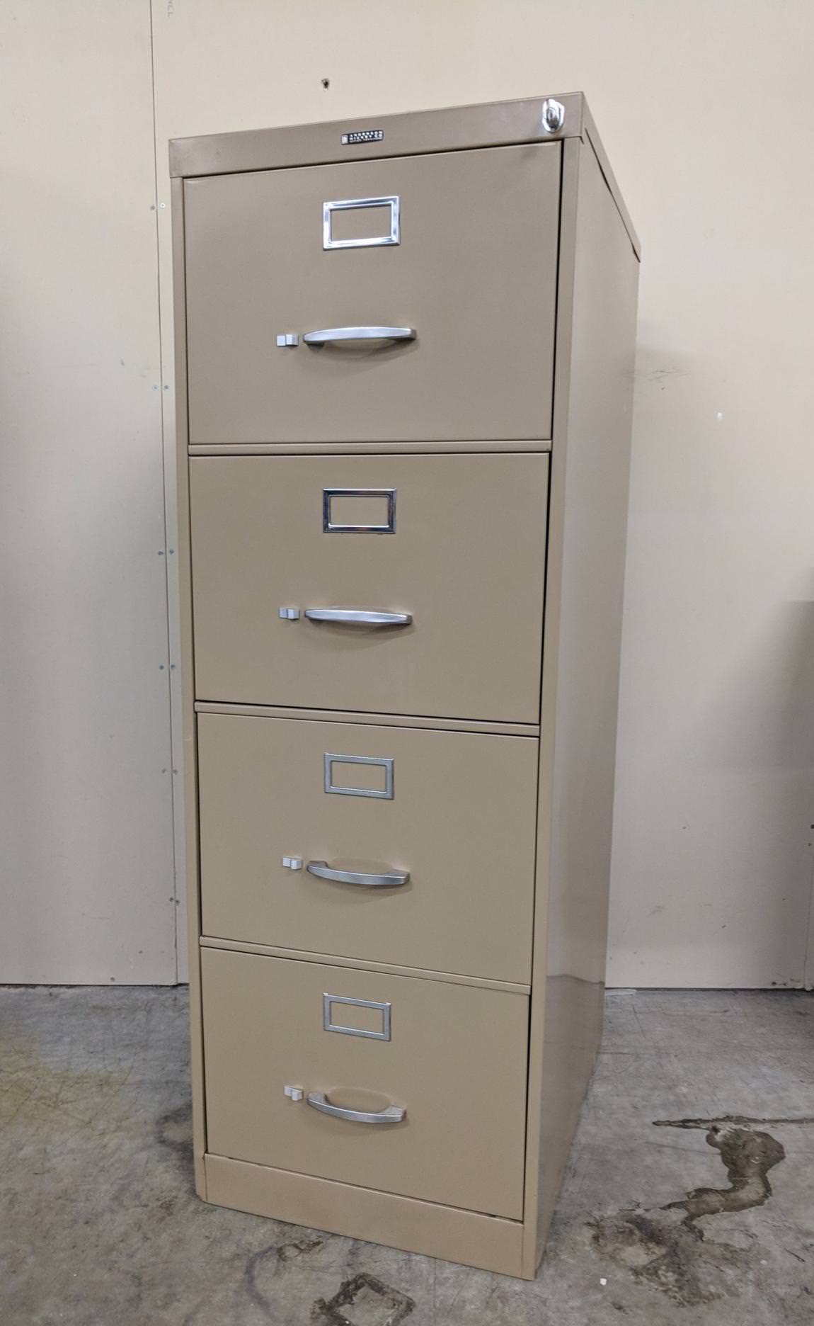 Tan Anderson Hickey 4 Drawer Vertical Legal File Cabinet by