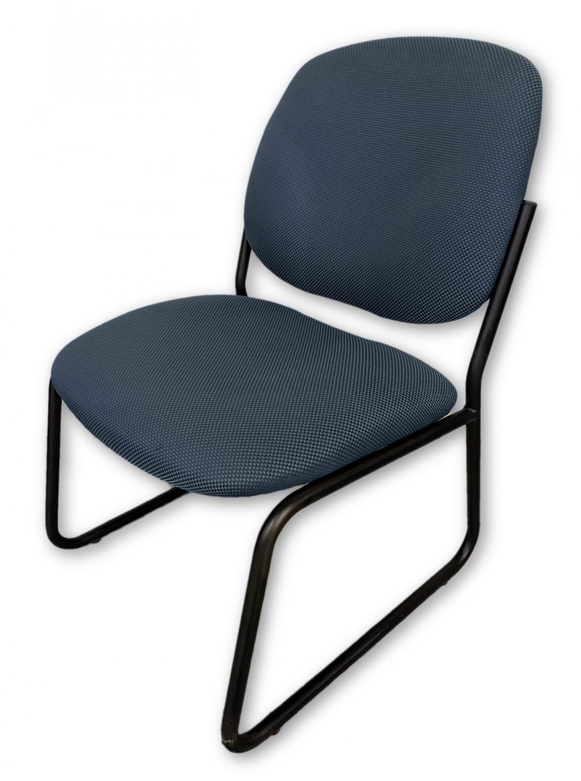 Blue Guest Chairs with Black Steel Frame