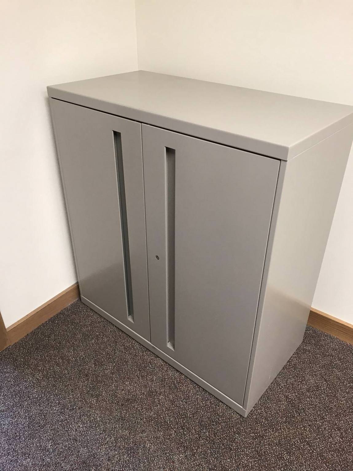 Gray Allsteel 2 Door Metal Storage Cabinet