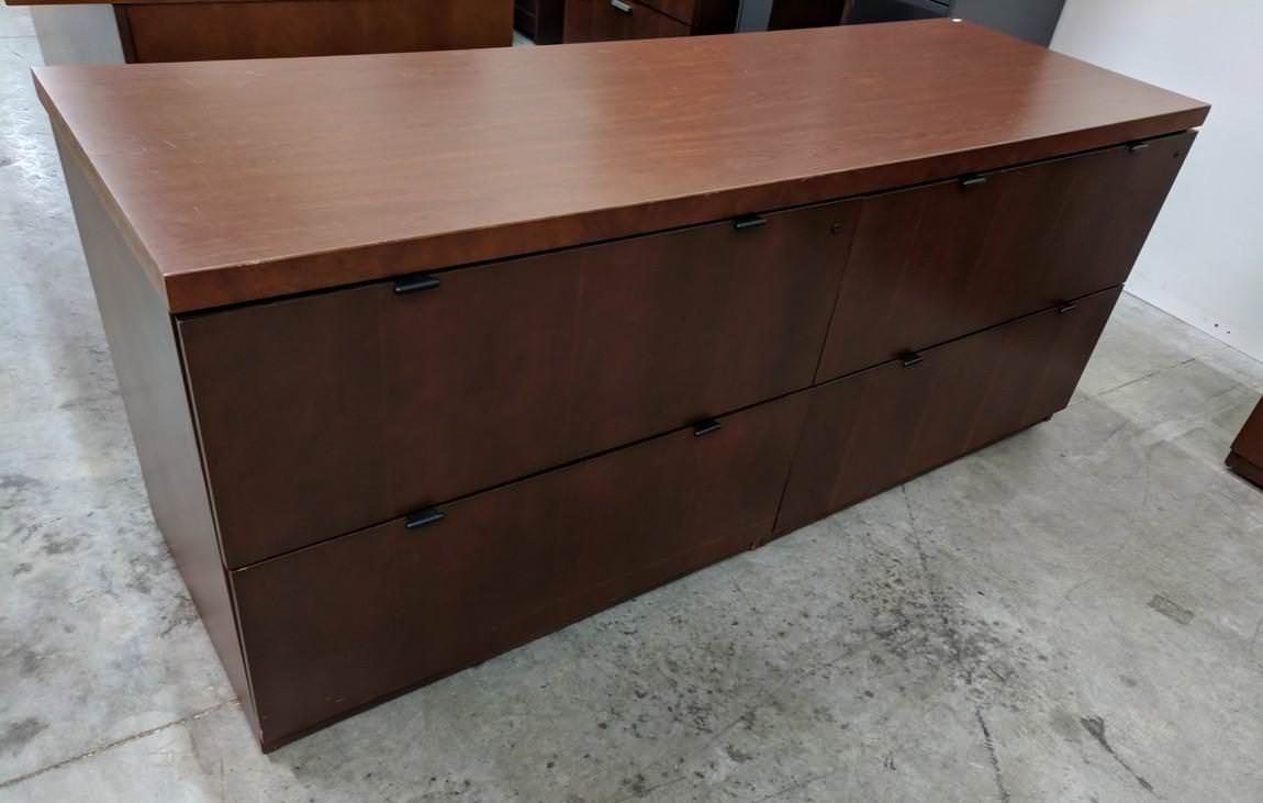 Kimball Solid Wood Mahogany Storage Credenza with Lateral Drawers