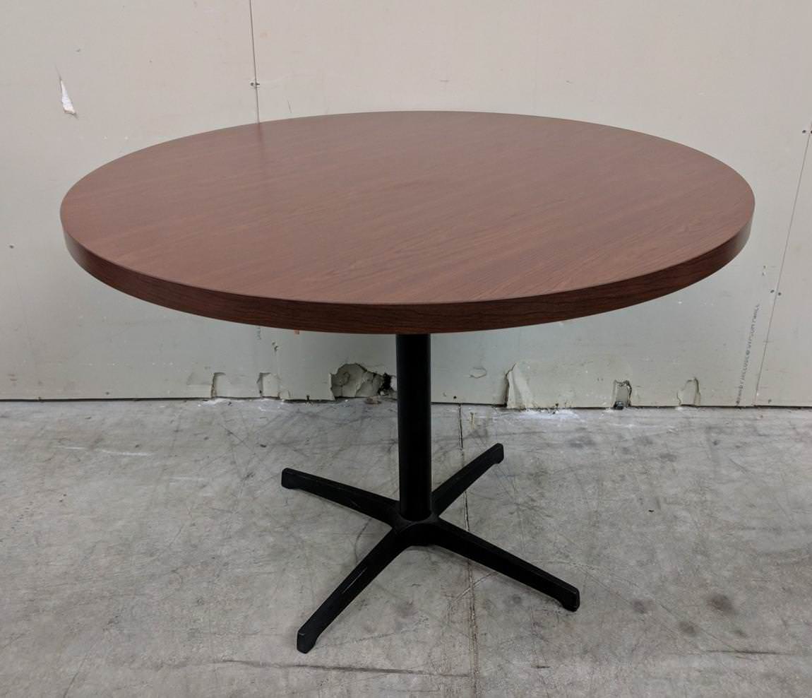Round Cherry Laminate Table – 42 Inch Wide