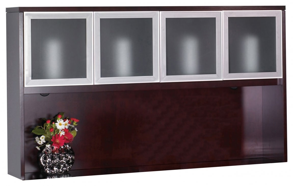 Bow Front Desk and Credenza Set with Storage