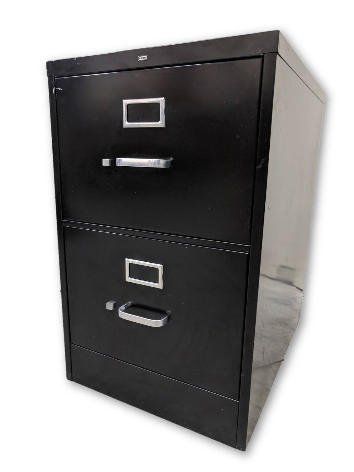 Black Hon 2 Drawer Vertical Legal File Cabinet